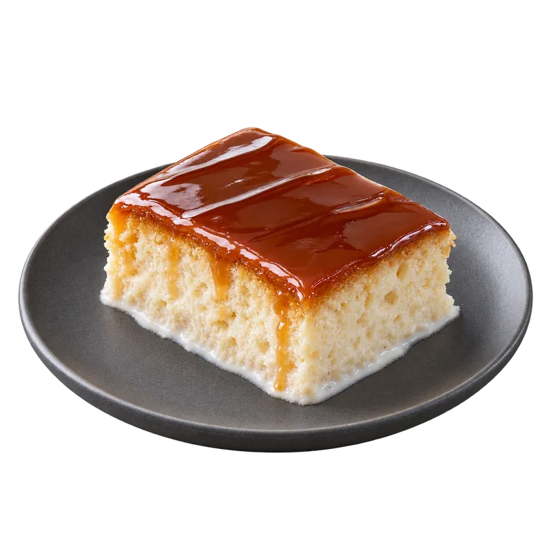 Part de trileçe, gâteau au lait nappé de caramel